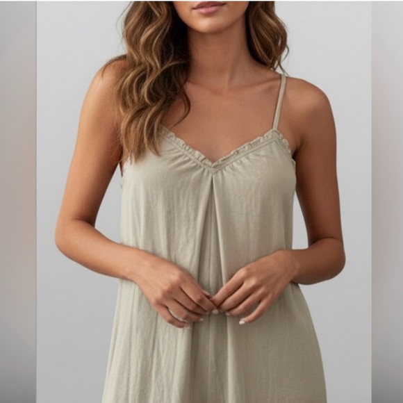 Boho Ruffle Trim Loose Fitting Wide Leg Jumpsuit - Picture 4 of 5